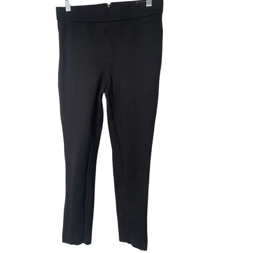 J.Crew Womens Pixie Pants S Any Day Stretch Ponte Back Zip Black Ankle High Rise